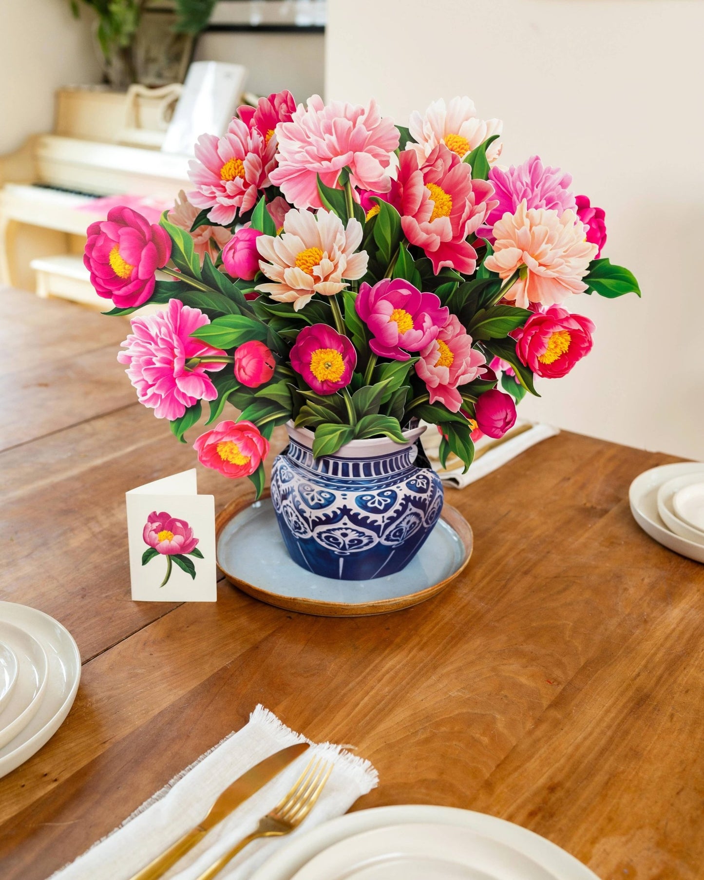 Grande Peony Paradise Pop Up Card - Heart & Home Flowers