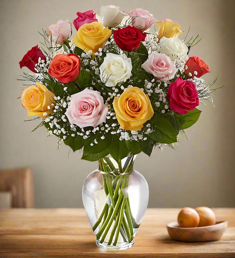 Premium Long Stem Assorted Roses - Heart & Home Flowers