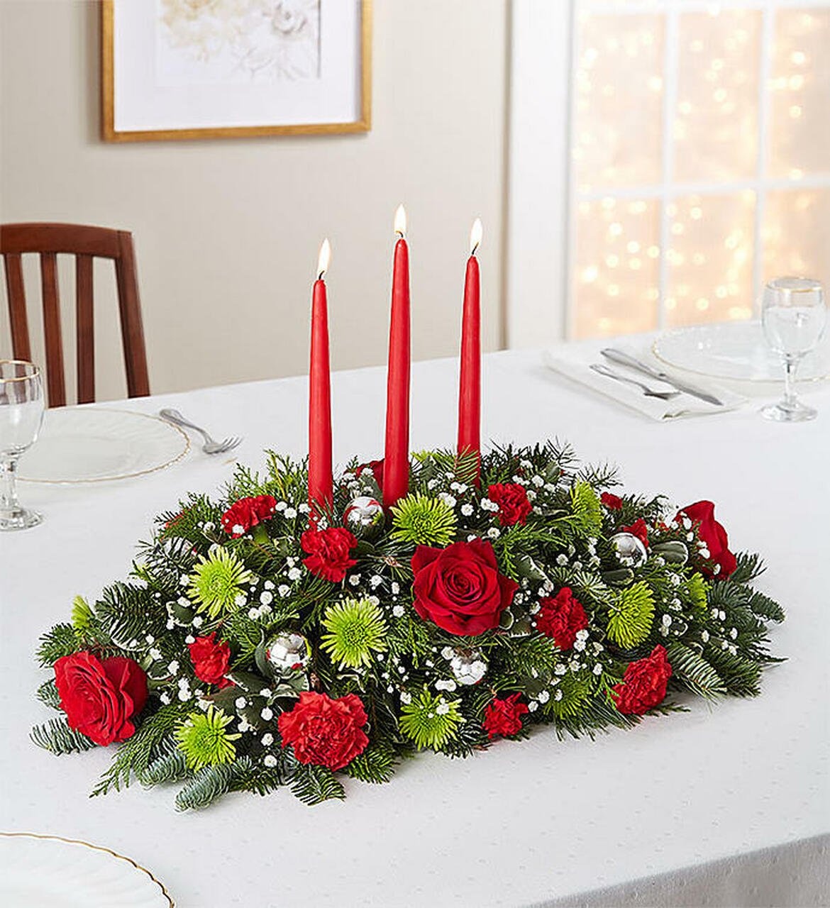 Season's Greetings Centerpiece - Heart & Home Flowers