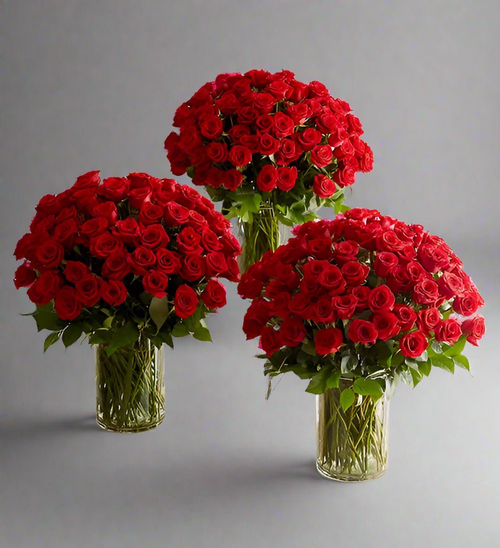 Extravagant Romance 300 Long Stem Red Roses - Heart & Home Flowers