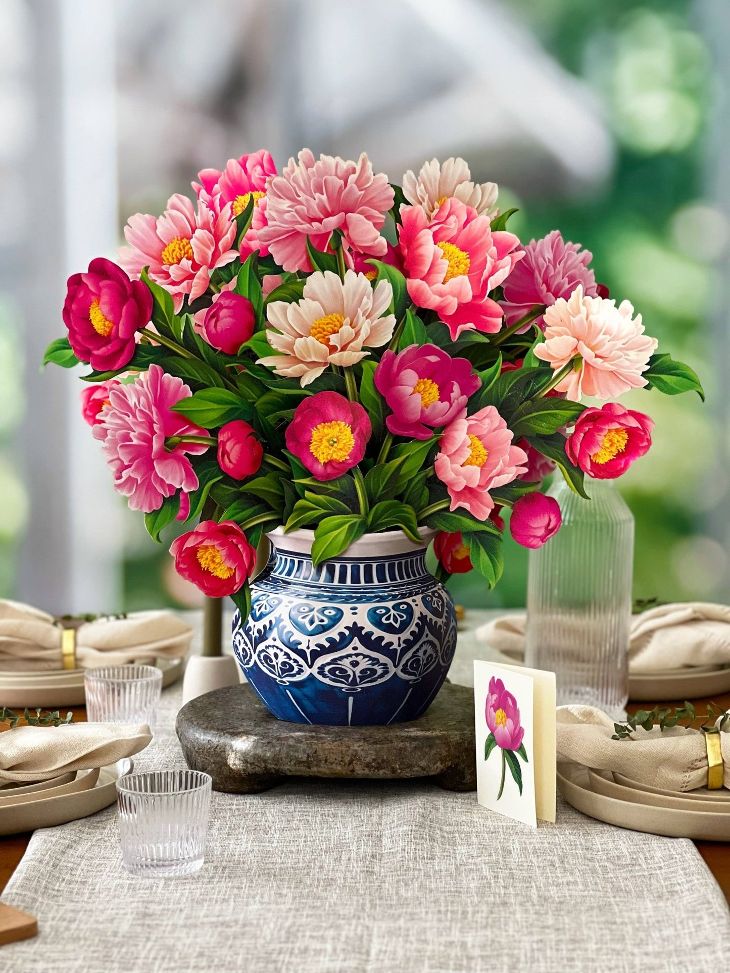 Grande Peony Paradise Pop Up Card - Heart & Home Flowers