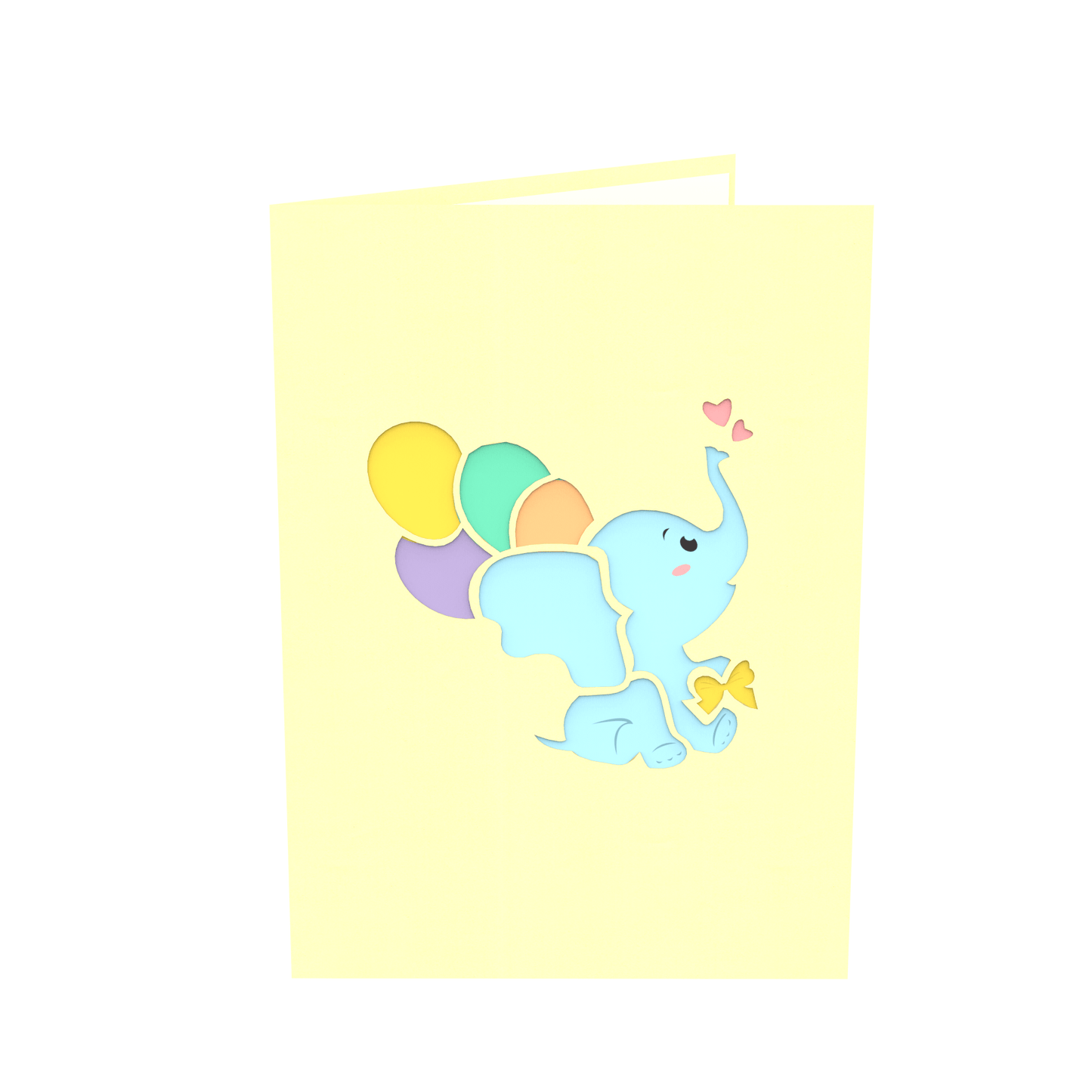 Baby Elephant with Balloons Pop - Up Card - Heart & Home Flowers