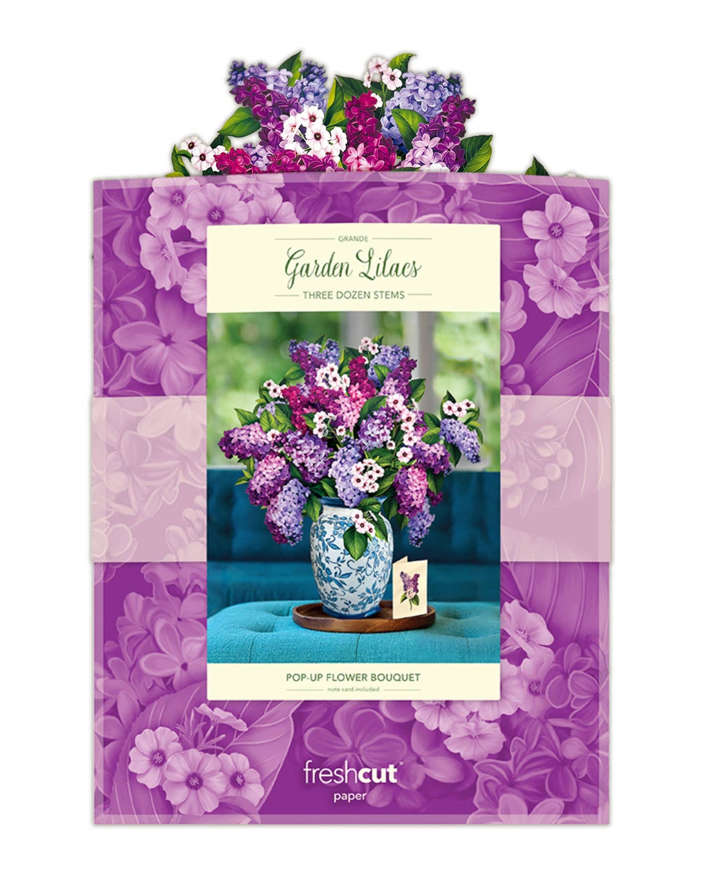 Grande Garden Lilac Pop Up Card - Heart & Home Flowers