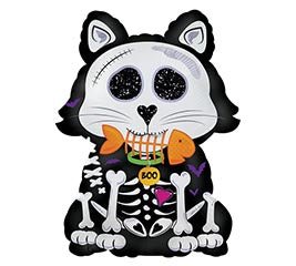 24" SKELETON CAT STANDARD SHAPE BALLOON - Heart & Home Flowers