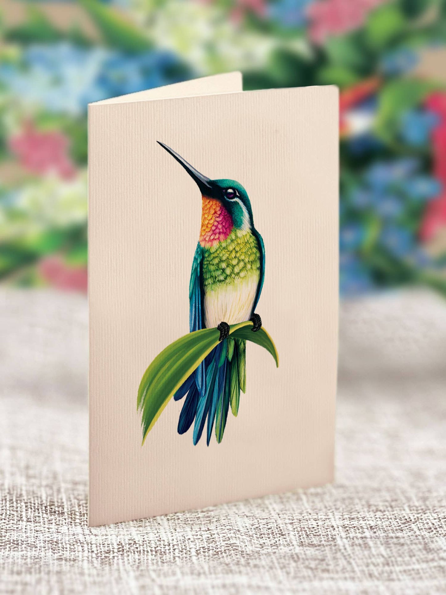 Hummingbird Oasis Pop - up Greeting Card - Heart & Home Flowers