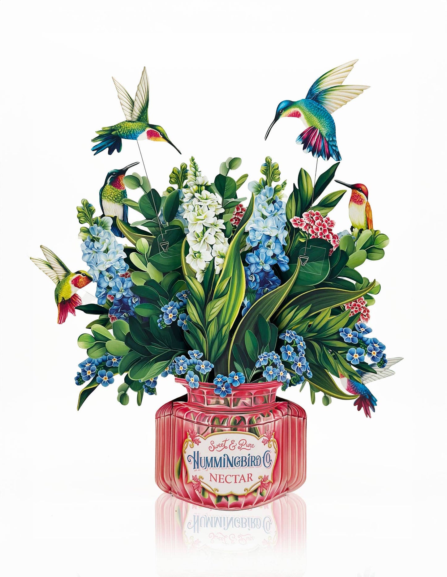 Hummingbird Oasis Pop - up Greeting Card - Heart & Home Flowers