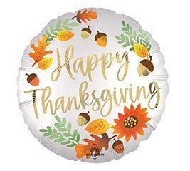 18" SATIN HAPPY THANKSGIVING SATIN LUXE Balloon - Heart & Home Flowers