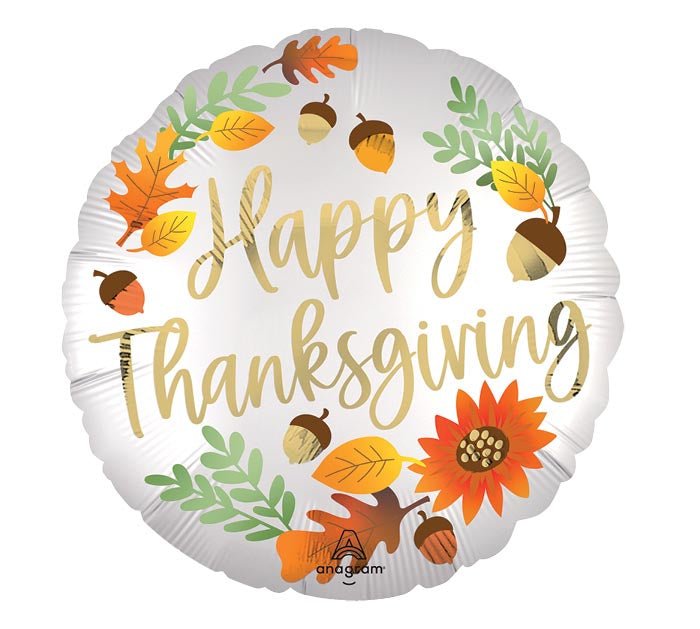 18" SATIN HAPPY THANKSGIVING SATIN LUXE BALLOON - Heart & Home Flowers