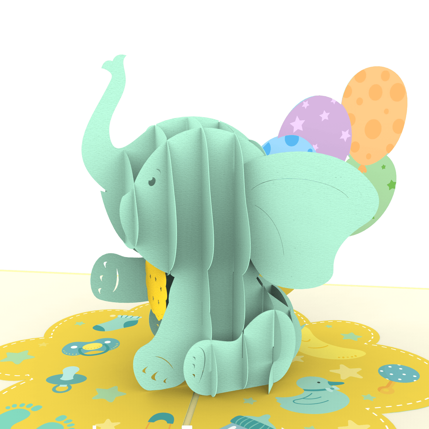Baby Elephant with Balloons Pop - Up Card - Heart & Home Flowers