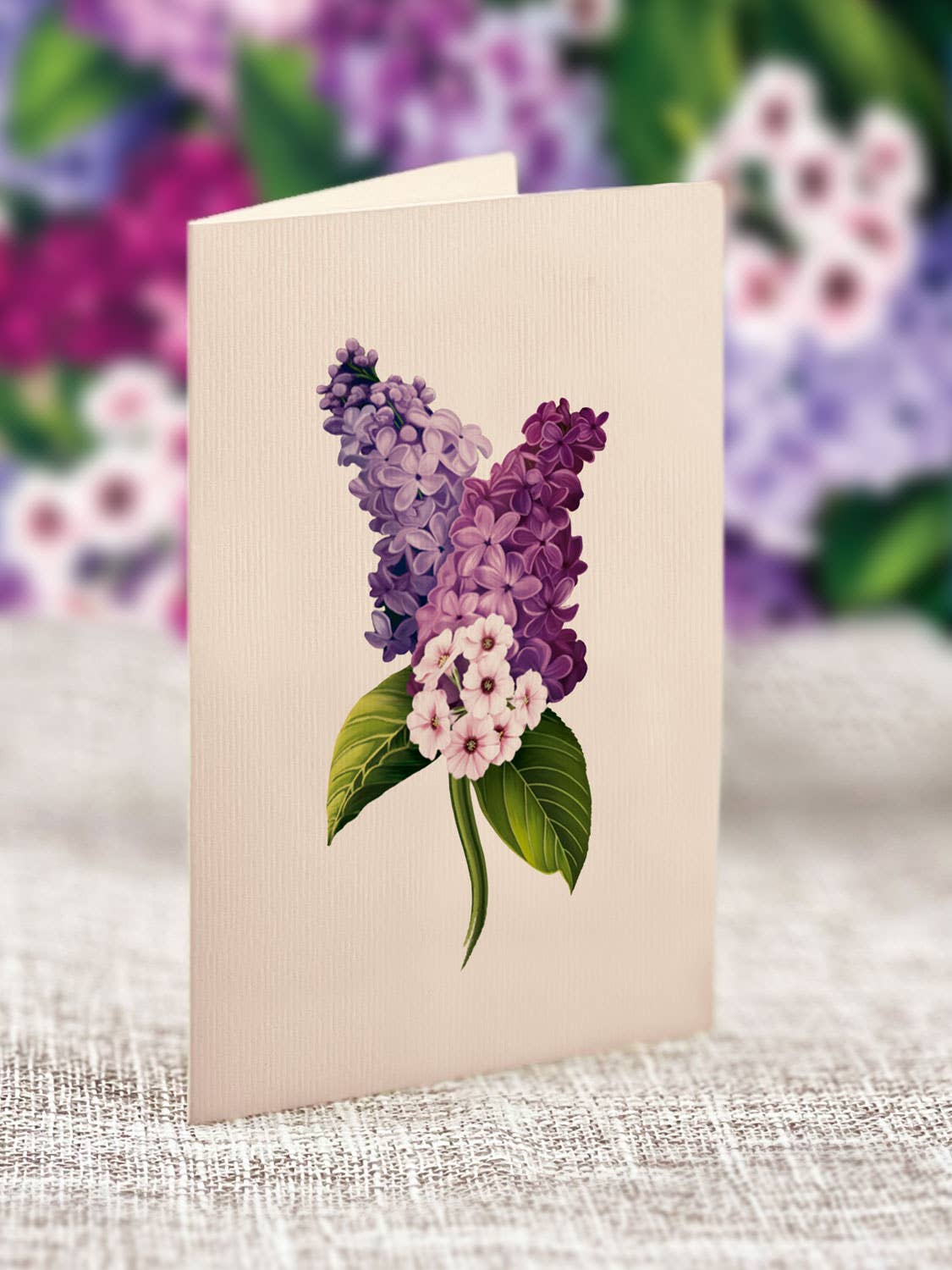 Grande Garden Lilac Pop Up Card - Heart & Home Flowers
