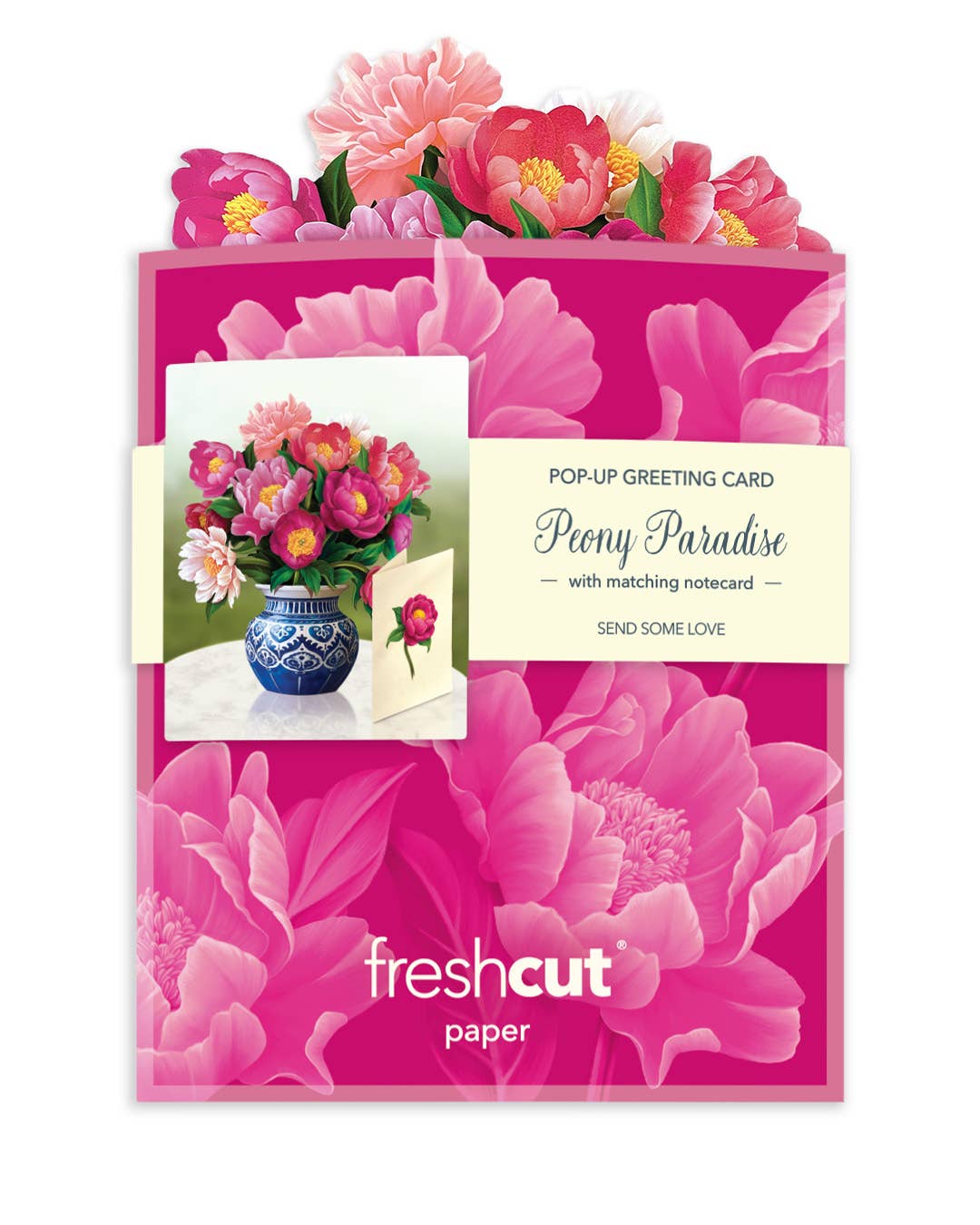 Mini Peony Paradise Pop Up Card - Heart & Home Flowers