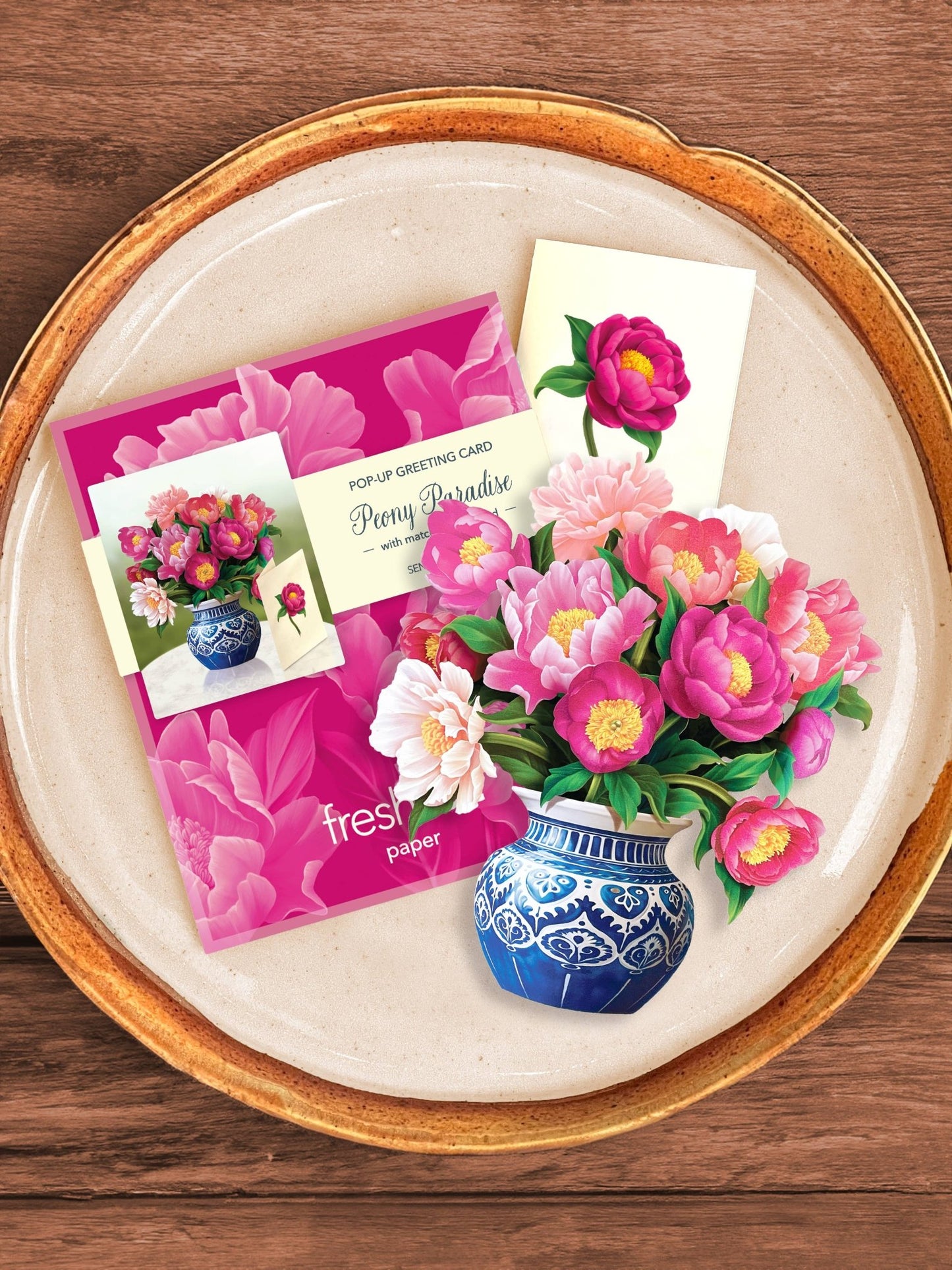 Mini Peony Paradise Pop Up Card - Heart & Home Flowers