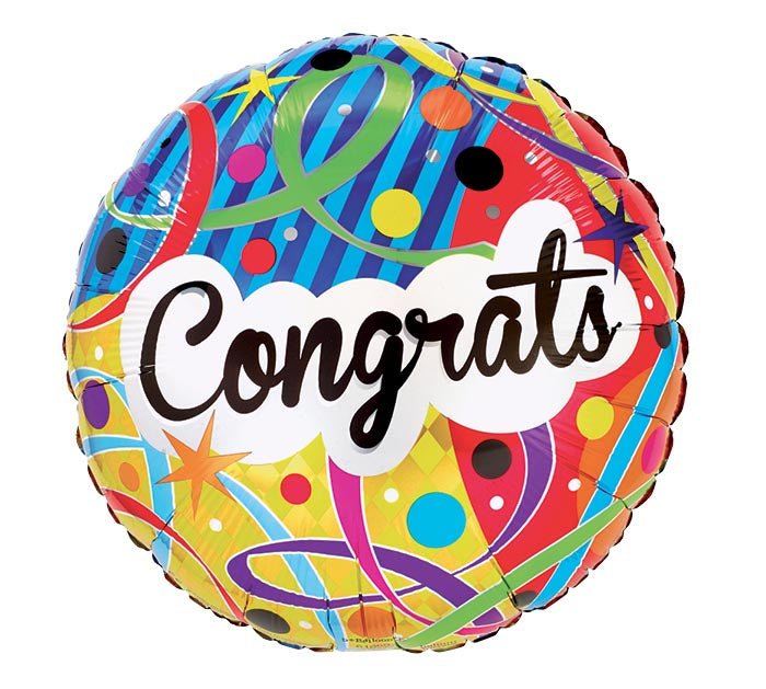 17"CONGRATS STREAMER Balloon - Heart & Home Flowers