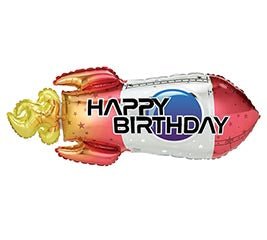 28"PKG BIRTHDAY ROCKET SHAPE Balloon - Heart & Home Flowers