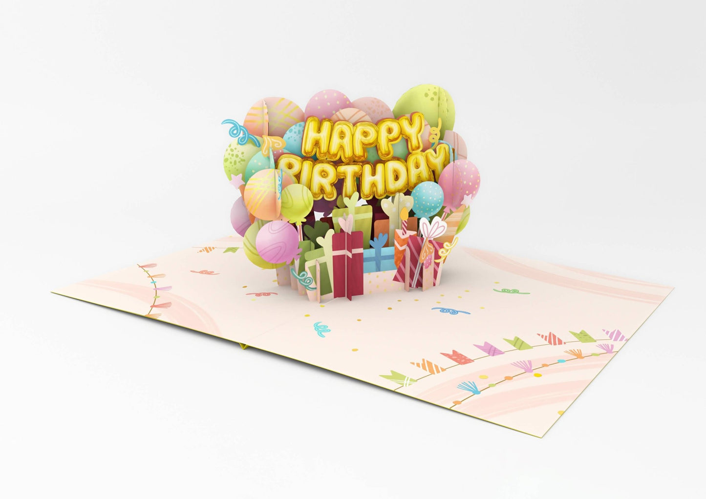 Happy Birthday Balloons Pop - Up Card - Heart & Home Flowers
