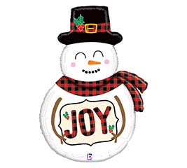 32"PKG BUFFALO PLAID SNOWMAN BALLOON - Heart & Home Flowers