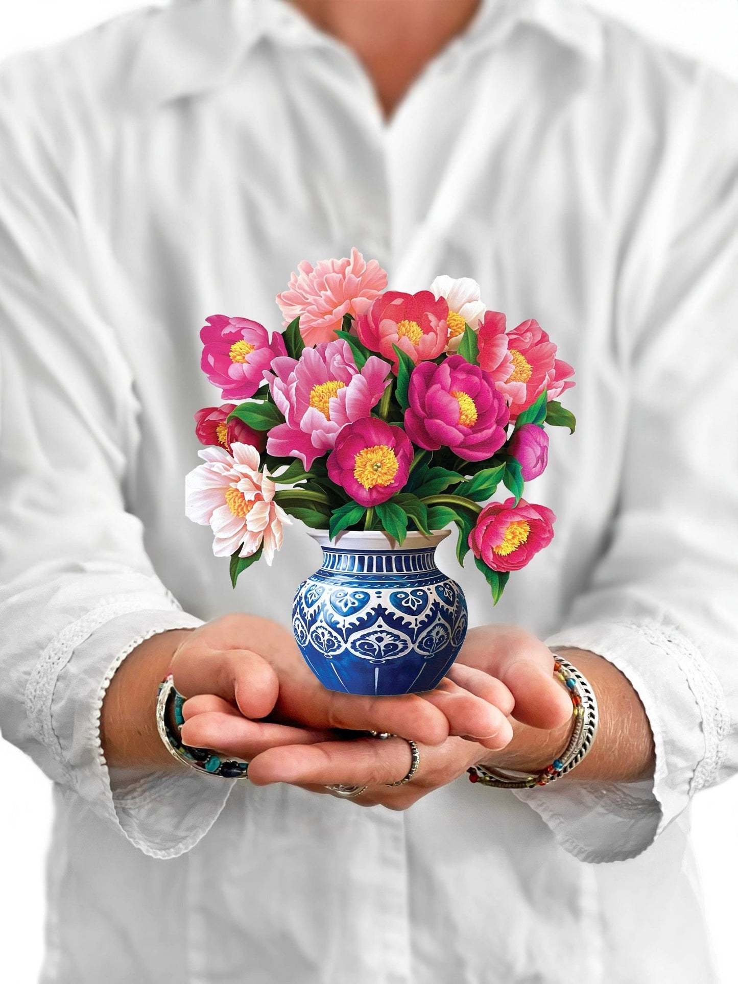 Mini Peony Paradise Pop Up Card - Heart & Home Flowers