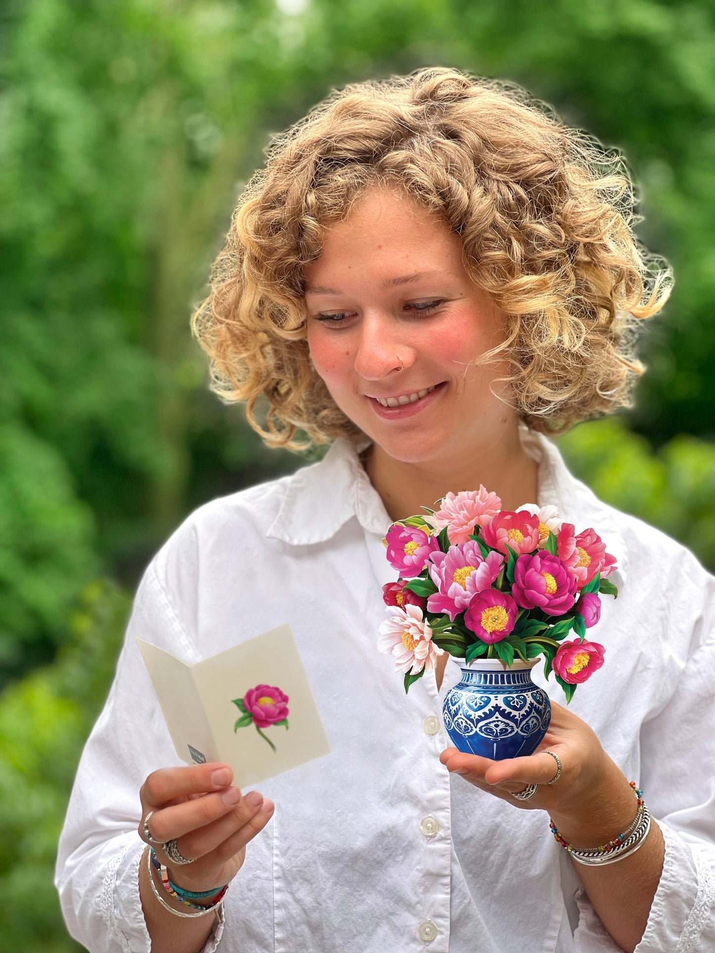 Mini Peony Paradise Pop Up Card - Heart & Home Flowers