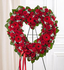Red Floral Heart Tribute