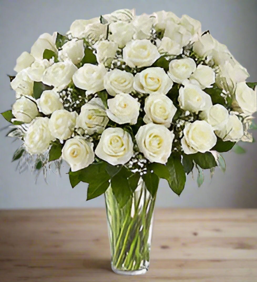 Elegance White Roses by Heart & Home Flowers - Heart & Home Flowers
