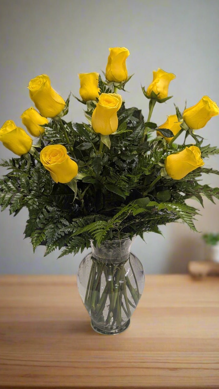 Rose Elegance Premium Long Stem Yellow Roses - Heart & Home Flowers