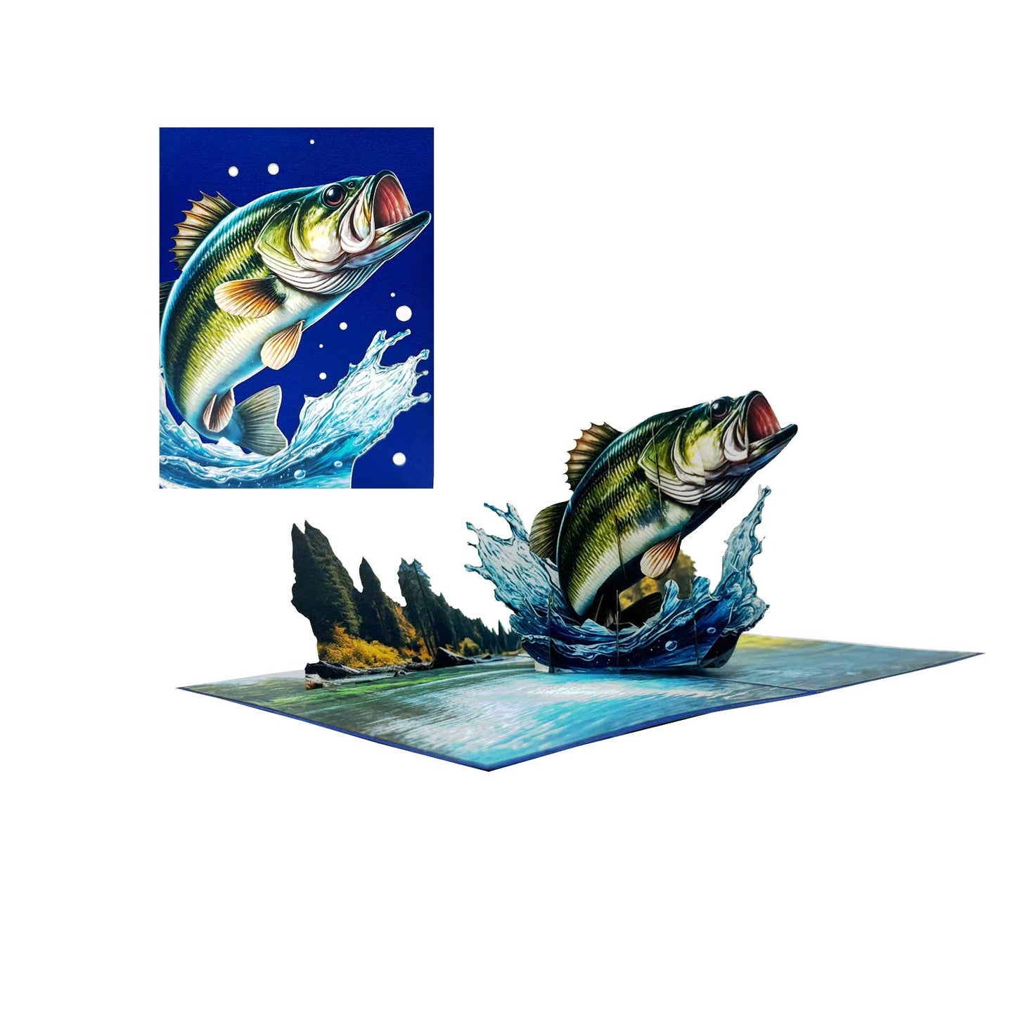 Fishing Card - Fishing 3D Pop Up Card - Heart & Home Flowers
