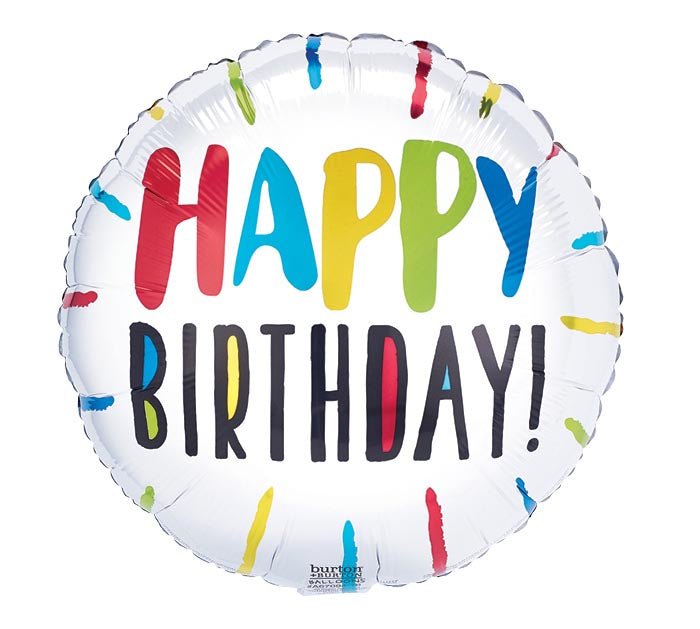 17" BIRTHDAY COLORFUL STRIPES - Heart & Home Flowers