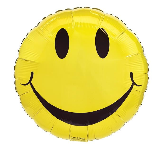 17" YELLOW SMILE FACE BALLOON - Heart & Home Flowers