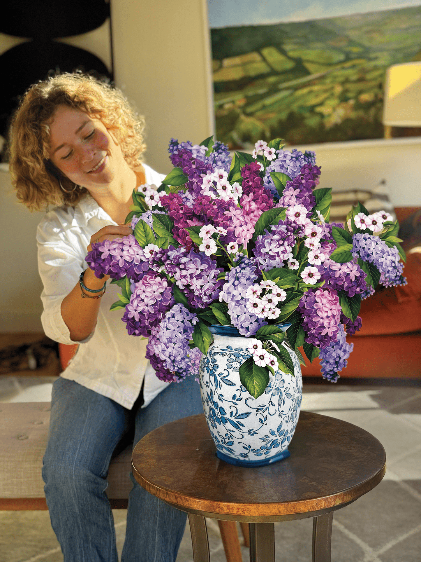 Grande Garden Lilac Pop Up Card - Heart & Home Flowers