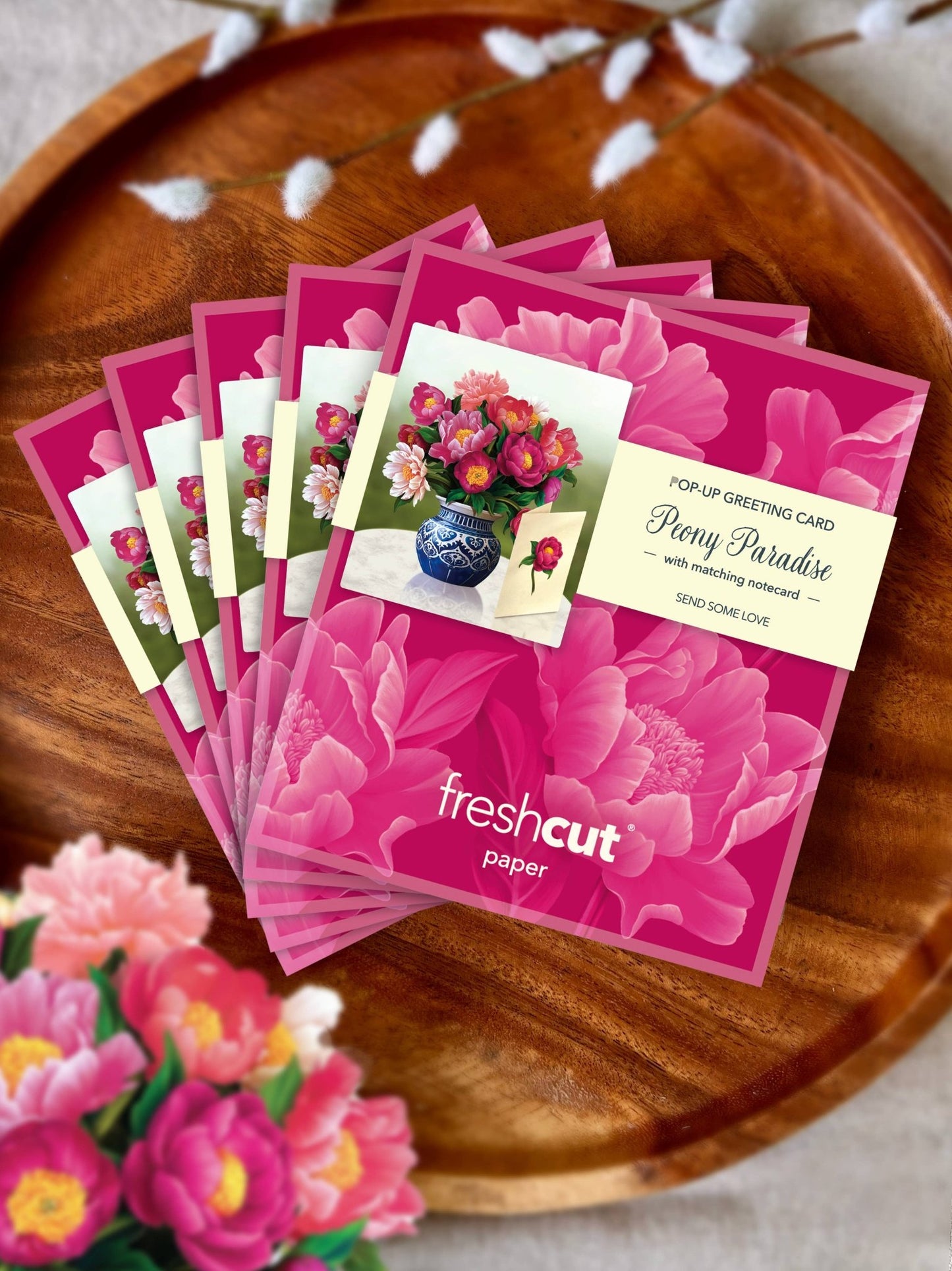 Mini Peony Paradise Pop Up Card - Heart & Home Flowers