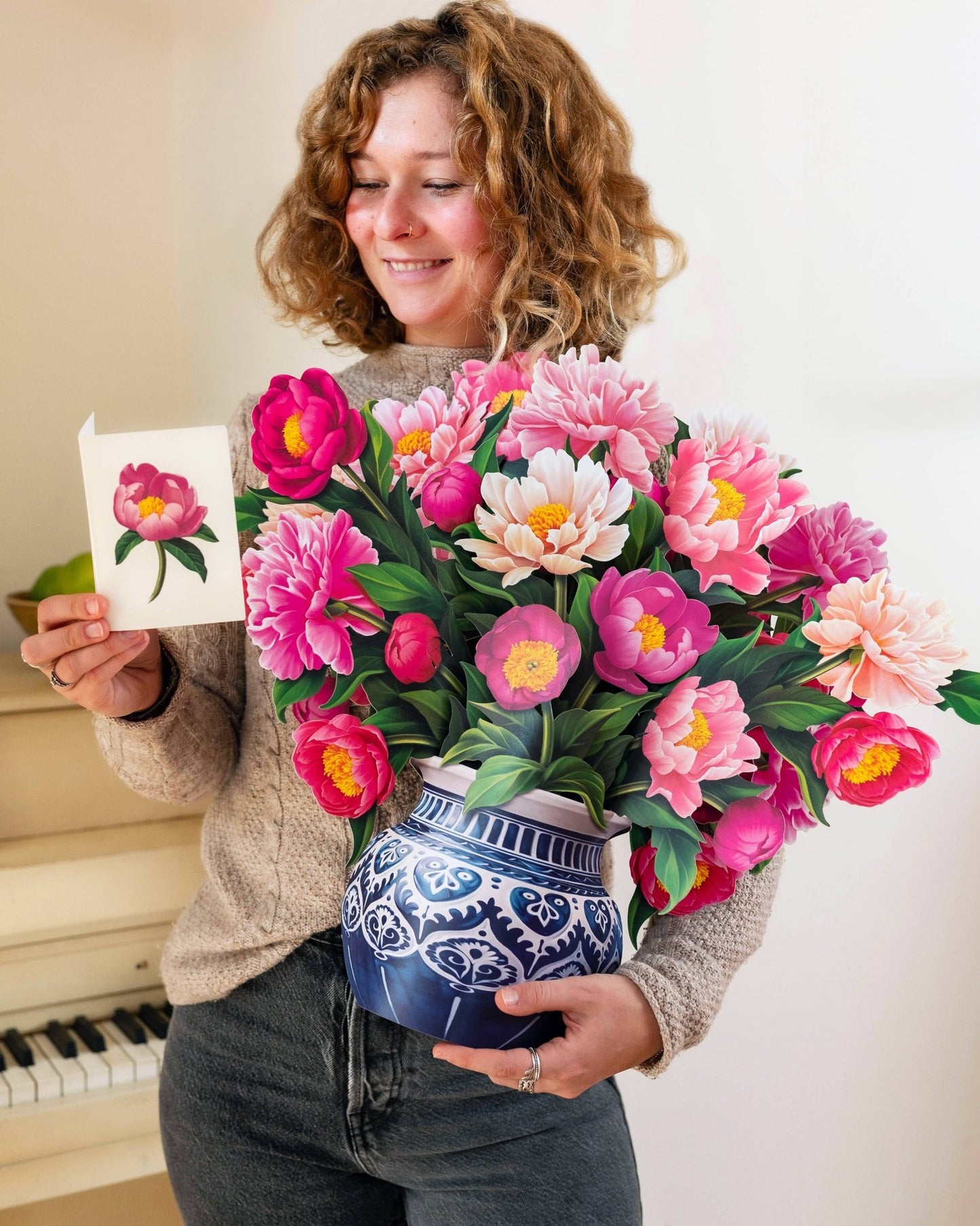 Grande Peony Paradise Pop Up Card - Heart & Home Flowers