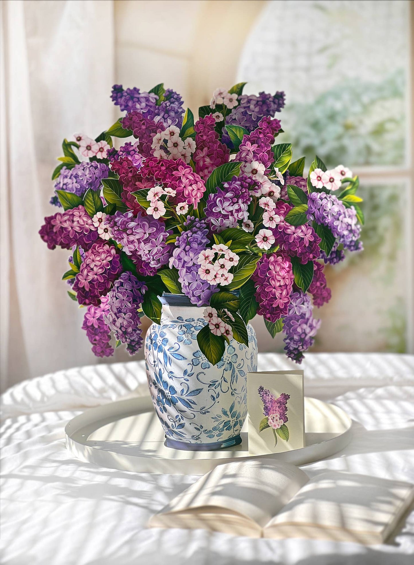 Grande Garden Lilac Pop Up Card - Heart & Home Flowers