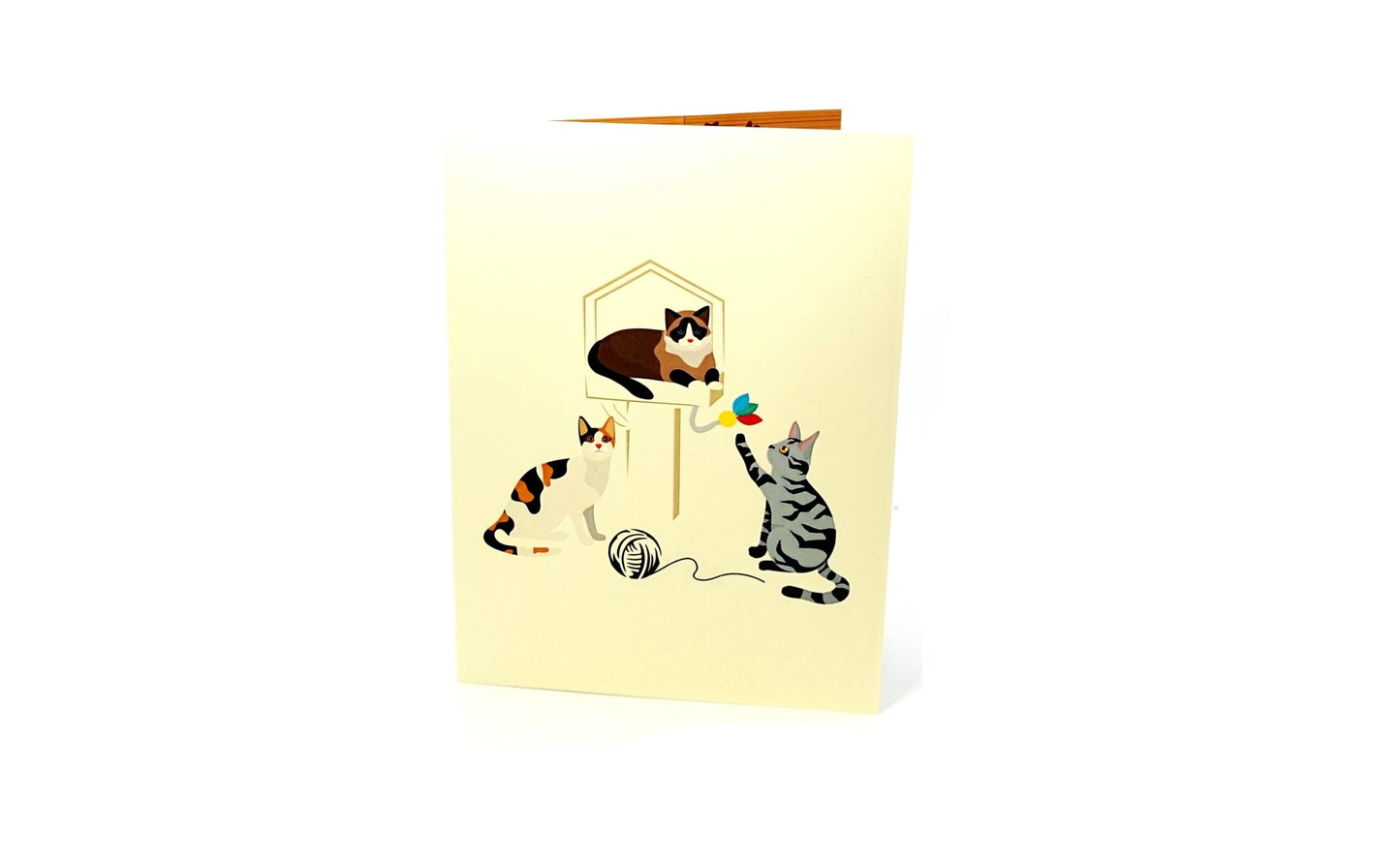 Cats 3D Card - Heart & Home Flowers