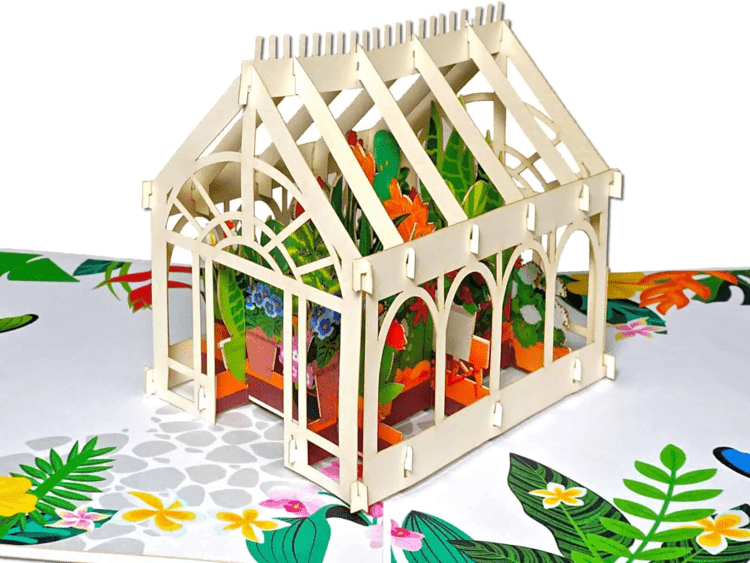 Green house Pop Up Card - Heart & Home Flowers