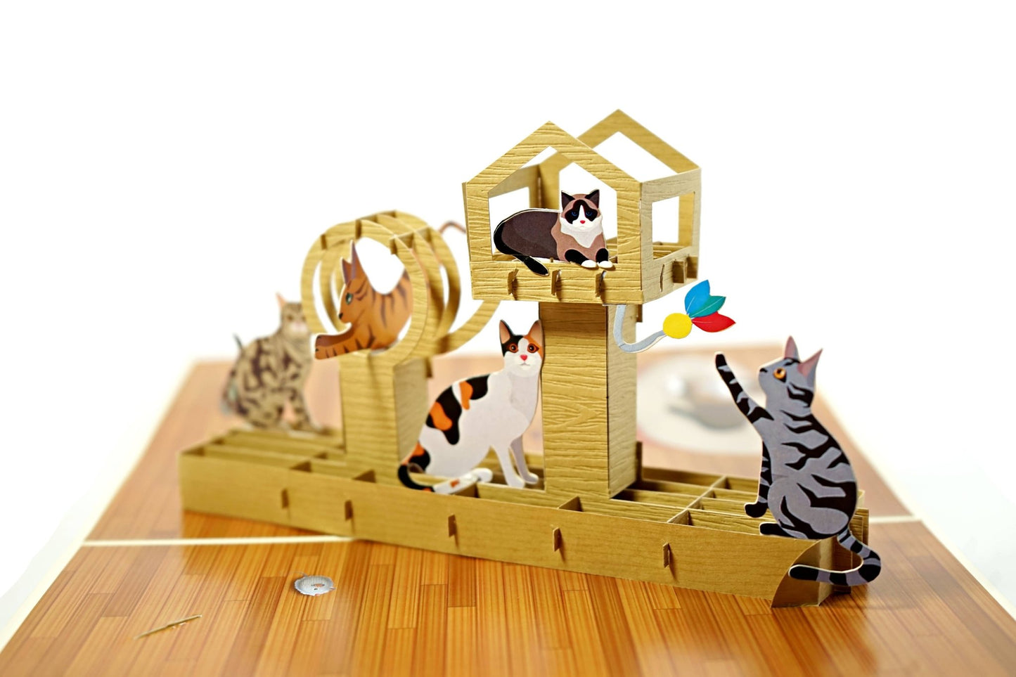 Cats 3D Card - Heart & Home Flowers