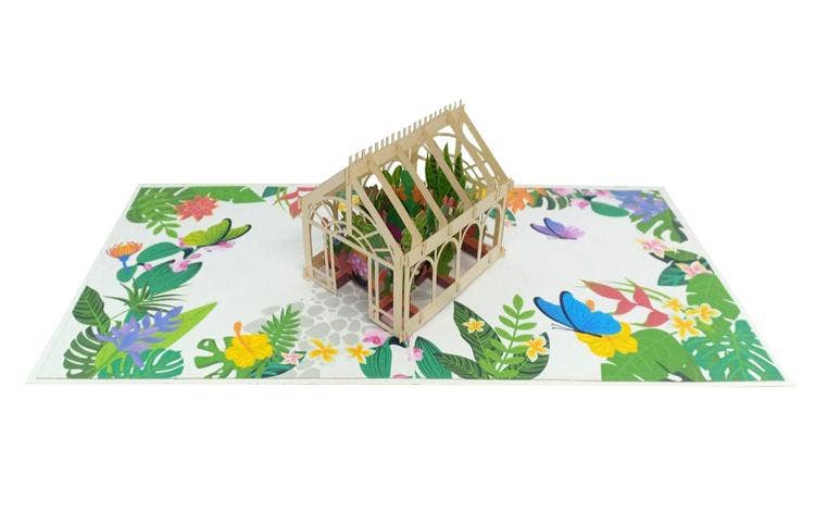 Green house Pop Up Card - Heart & Home Flowers