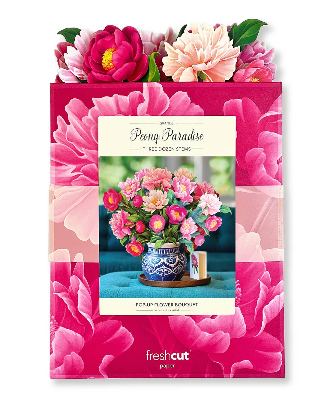 Grande Peony Paradise Pop Up Card - Heart & Home Flowers