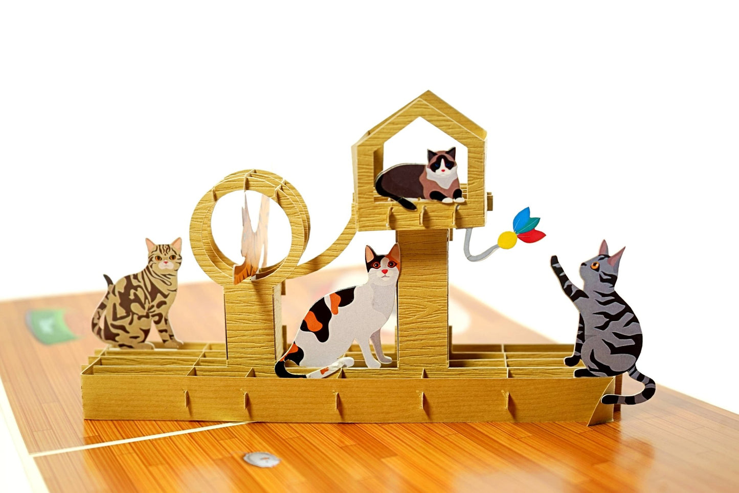 Cats 3D Card - Heart & Home Flowers