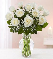 Rose Elegance Premium Long Stem White Roses - Heart & Home Flowers