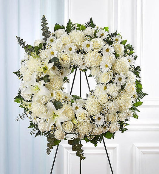 White Funeral Wreath