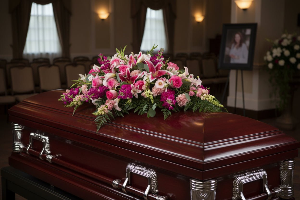 From The Heart Casket Spray - Heart & Home Flowers