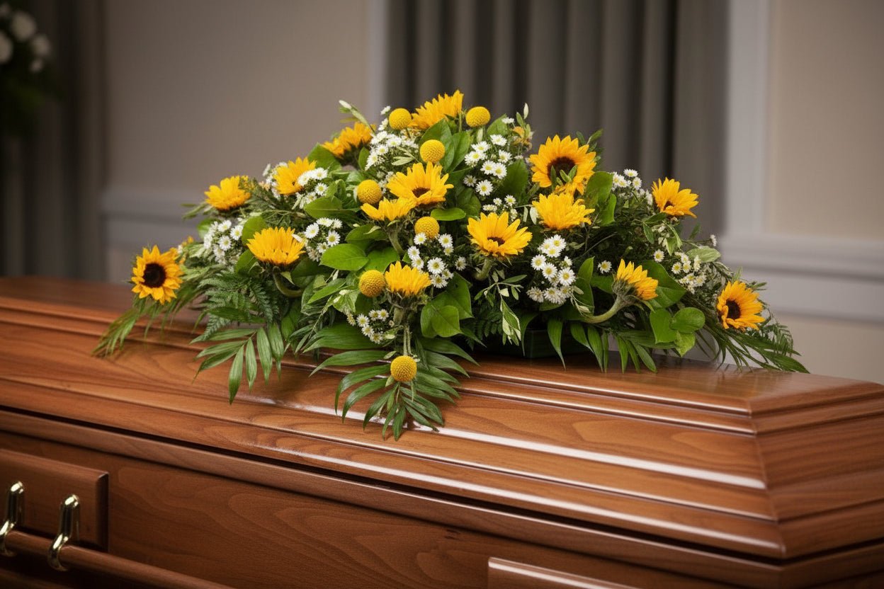 Sunny Day Casket Spray - Heart & Home Flowers