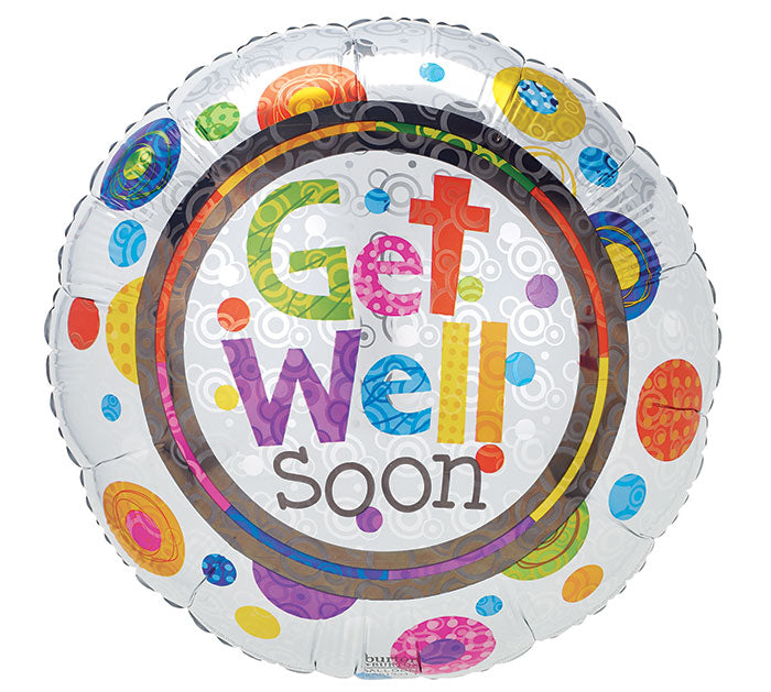 17"PKG GET WELL SOON DOTS BALLOON