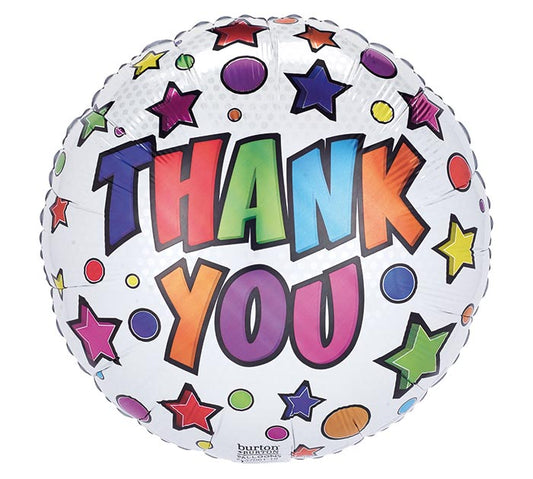 17"THANK YOU STARS DOTS BALLOON